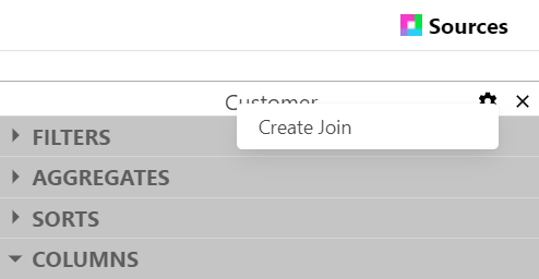 Create Join drop-down