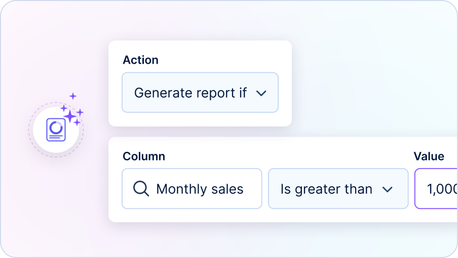 An example interface to create an automation when sales surpass certain number